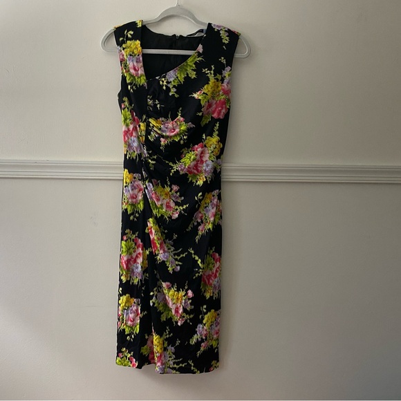 NWT Blumarine Black & Floral‎ Sleeveless Dress - Picture 1 of 11